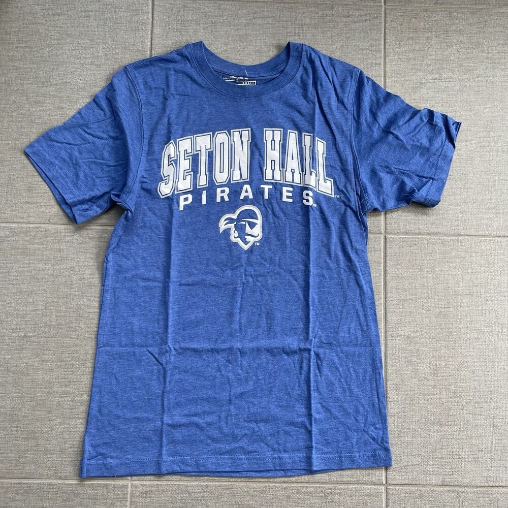 SETON‎ HALL Pirates T-Shirt Size Small Blue NEW College Shirt Casual Comfort